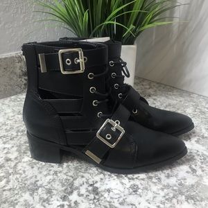 Steve Madden Black Buckle Booties